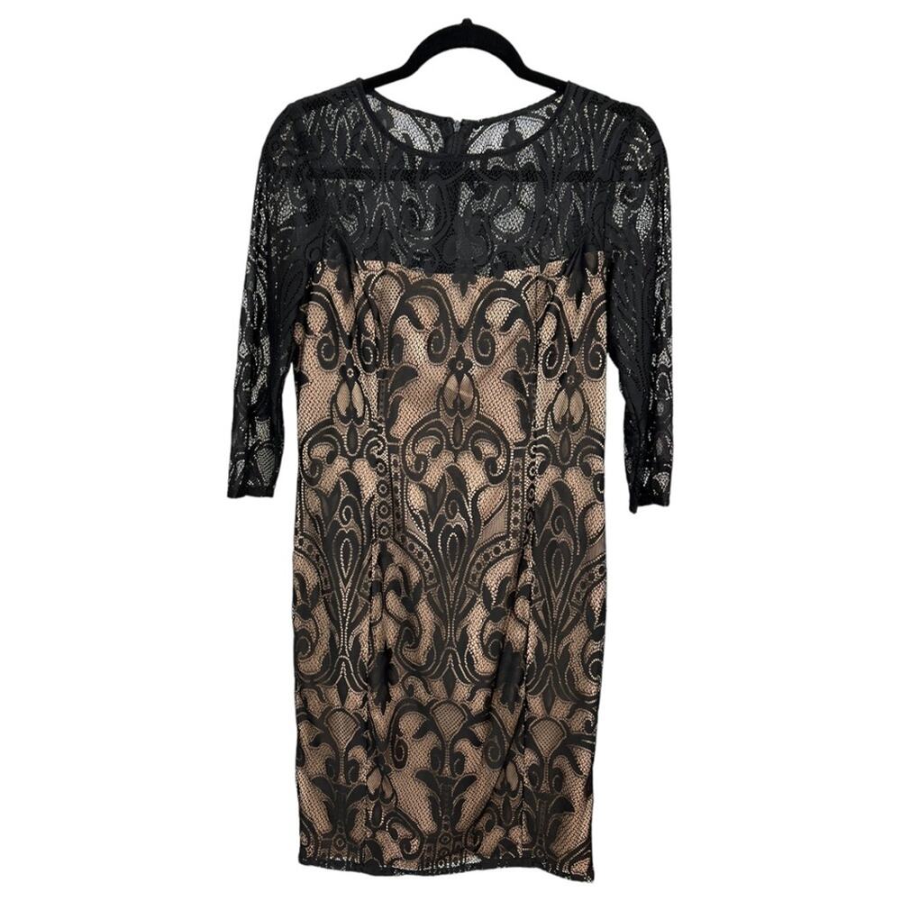 Adrianna Papell Black lace  Overlay Dress